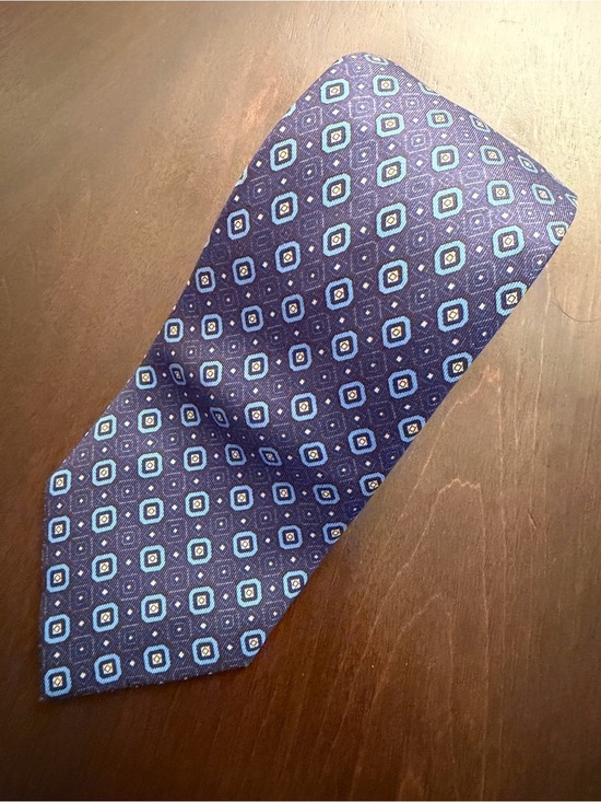 Brioni Other - Brioni Classic Men's Geometric Silk Tie - Blue
